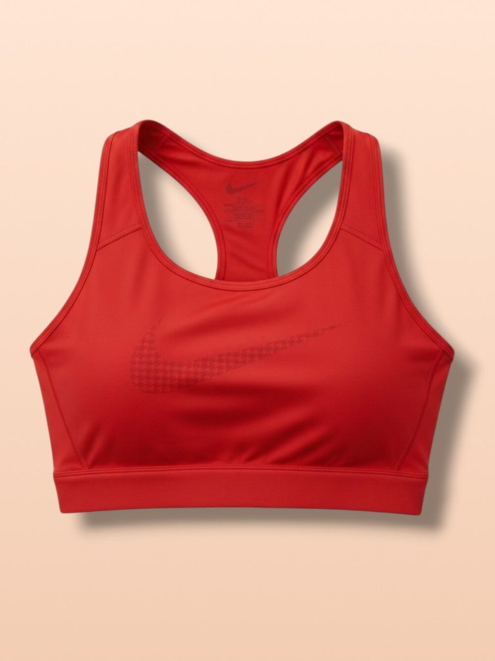 Nike Swoosh Icon Clash Houndstooth Sports Bra L